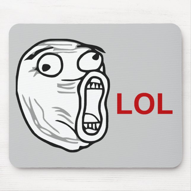 Ansikte Meme för ursinne för LOL-skratt ut högt Musmatta (Framsidan)