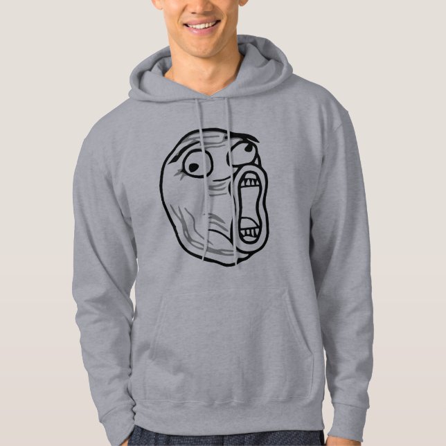 Ansikte Meme för ursinne för LOL-skratt ut högt Sweatshirt (Framsida)