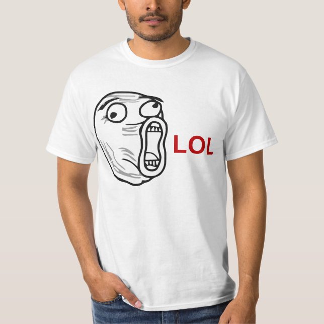 Ansikte Meme för ursinne för LOL-skratt ut högt T-shirt (Framsida)