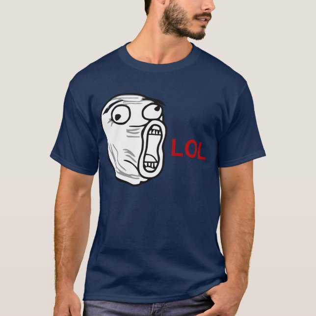 Ansikte Meme för ursinne för LOL-skratt ut högt T-shirt (Framsida)