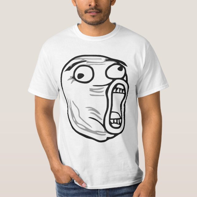 Ansikte Meme för ursinne för LOL-skratt ut högt T-shirt (Framsida)