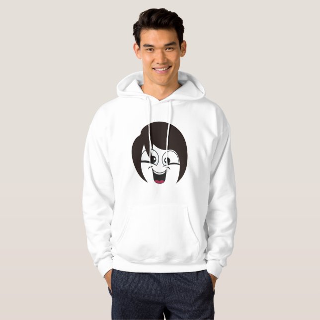ANSIKTE MÖNSTER DESIGN HOODIE (Hel framsida)
