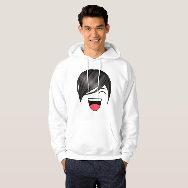ANSIKTE MÖNSTER DESIGN HOODIE (Hel framsida)