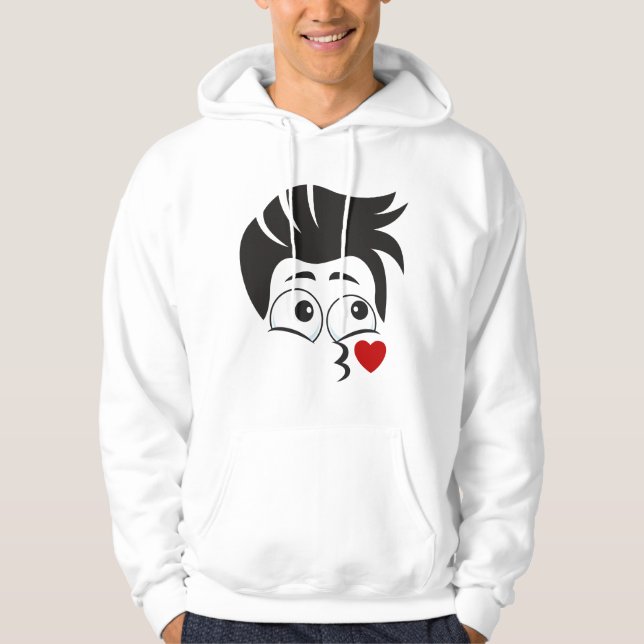 ANSIKTE MÖNSTER DESIGN HOODIE (Framsida)