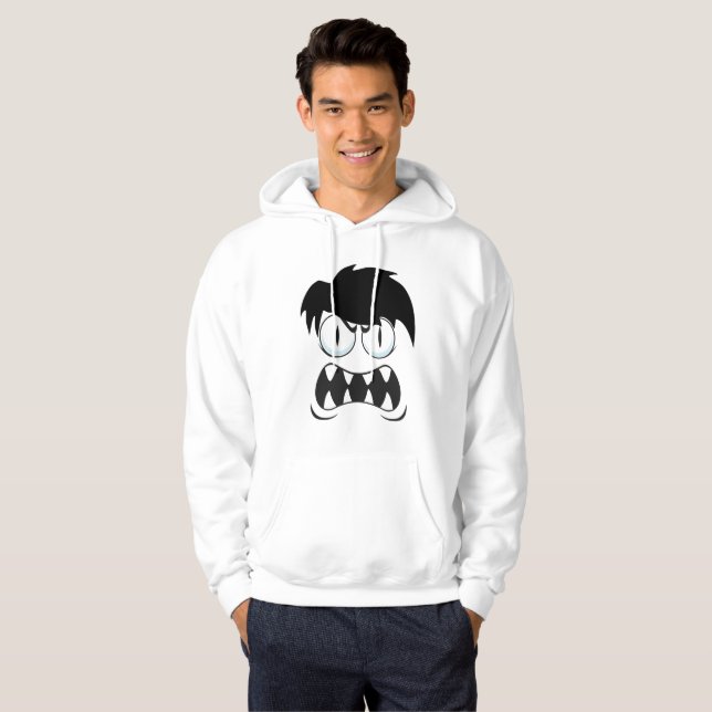 ANSIKTE MÖNSTER DESIGN HOODIE (Hel framsida)