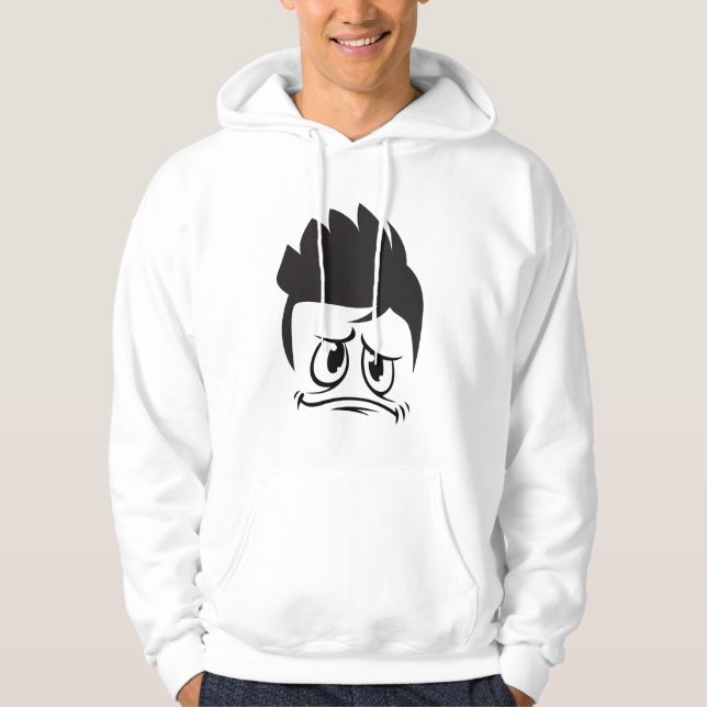 ANSIKTE MÖNSTER DESIGN HOODIE (Framsida)
