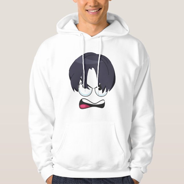 ANSIKTE MÖNSTER DESIGN HOODIE (Framsida)