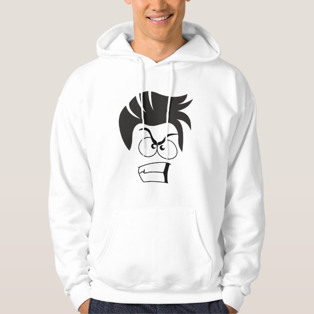 ANSIKTE MÖNSTER DESIGN HOODIE (Framsida)