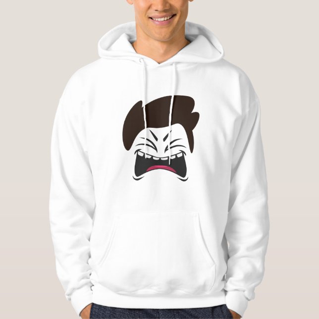 ANSIKTE MÖNSTER DESIGN HOODIE (Framsida)