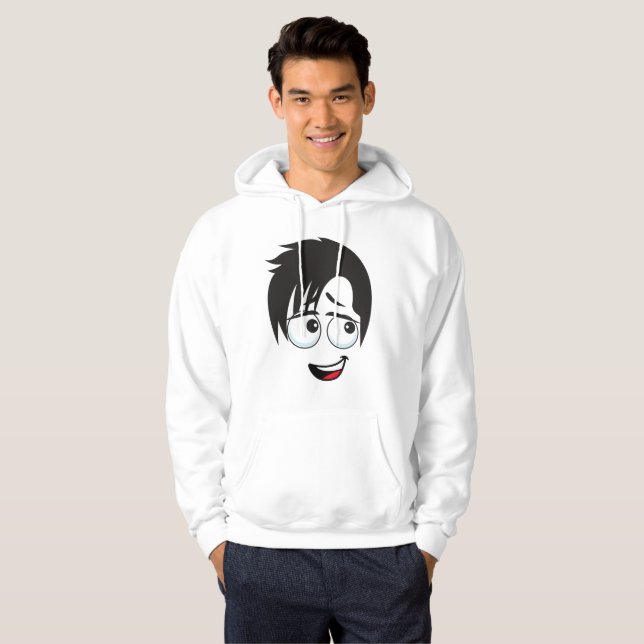 ANSIKTE MÖNSTER DESIGN HOODIE (Hel framsida)