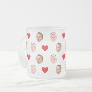 Ansikte Mugg, Anpassningsbar Photo mugg, Baby Gift Frostad Glasmugg