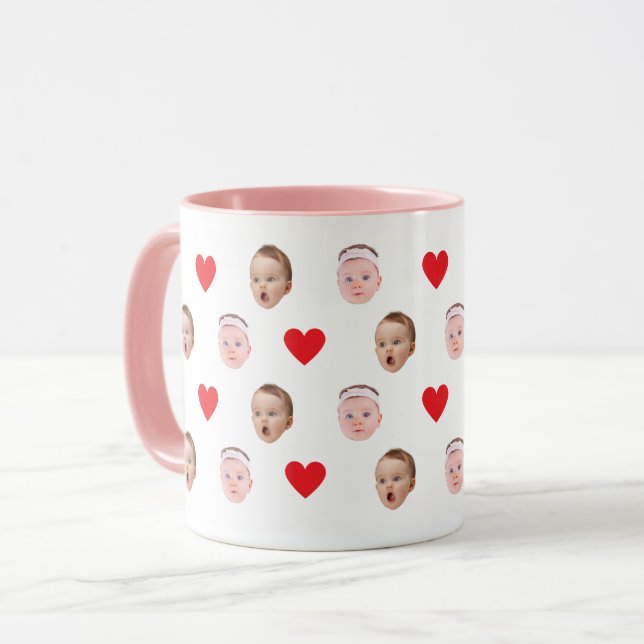 Ansikte Mugg, Anpassningsbar Photo mugg, Baby Gift Mugg (Framsida vänster)