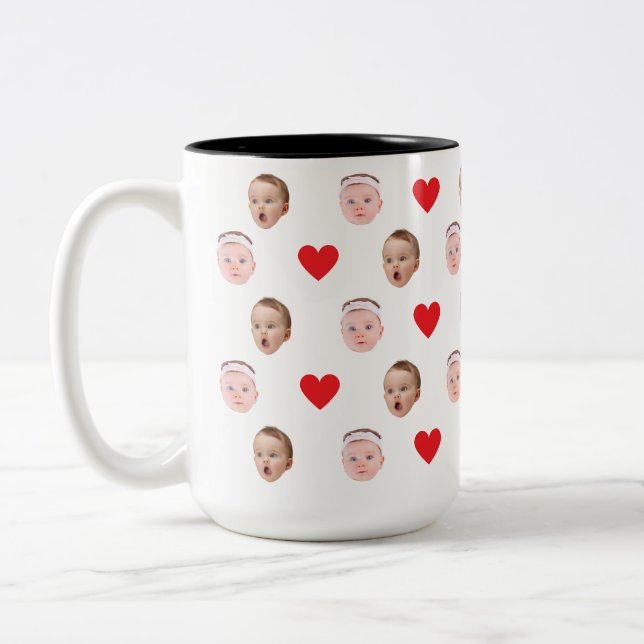 Ansikte Mugg, Anpassningsbar Photo mugg, Baby Gift Två-Tonad Mugg (Vänster)