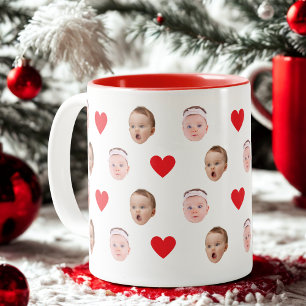 Ansikte Mugg, Anpassningsbar Photo mugg, Baby Gift Två-Tonad Mugg