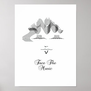 Ansikte Musiken Poster Skriv ut