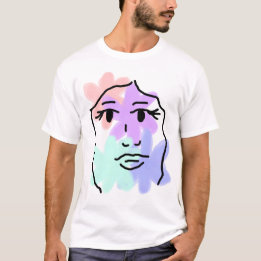 Ansikte och blommor abstrakt (ljusa färger) t shirt