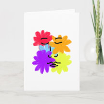 Ansikte och blommor abstrakt (primära färger)