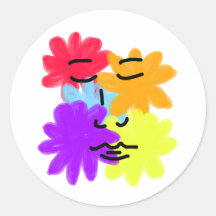 Ansikte och blommor abstrakt (primära färger)