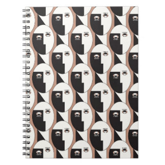 Ansikte och öga utan sömlös mönster anteckningsbok