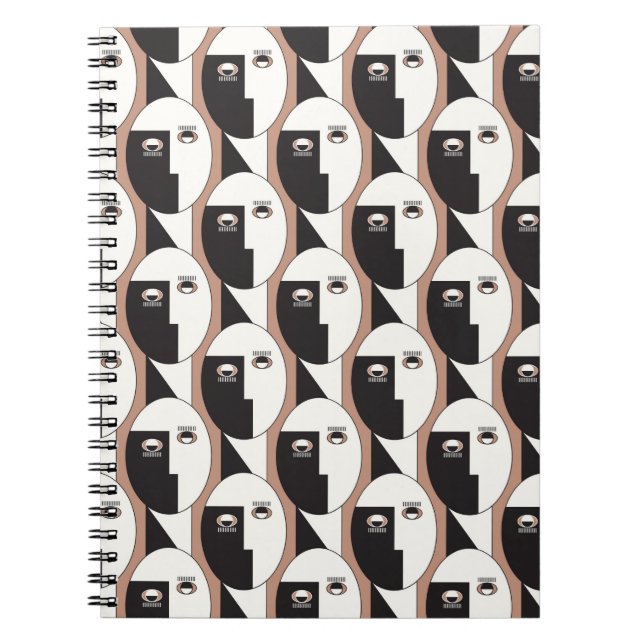 Ansikte och öga utan sömlös mönster anteckningsbok (Framsidan)