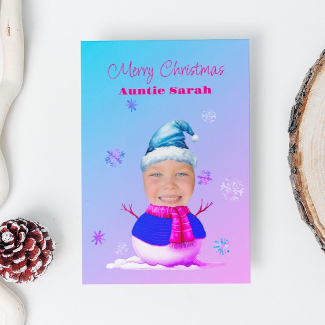Ansikte på ett julkort tack kort (Skapare uppladdad)