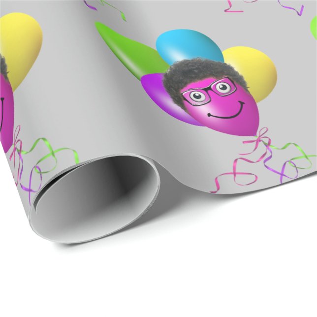 Ansikte på Grått Presentpapper (Rullad Hörn)