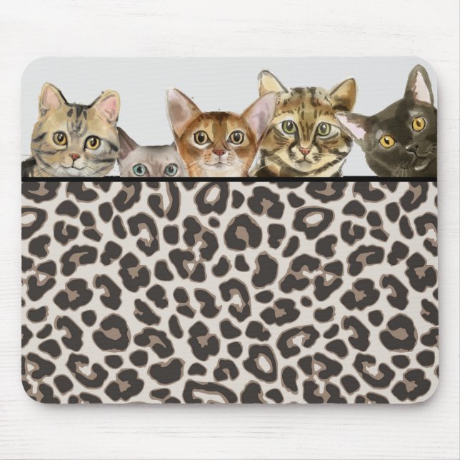 Ansikte på Leopard Print Mousepad Musmatta (Framsidan)