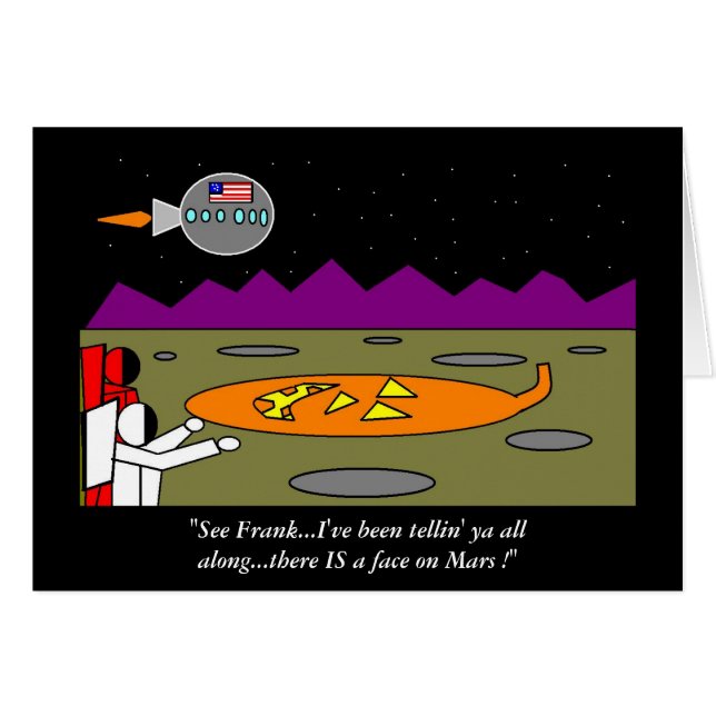 Ansikte på Mars Hälsningskort (Framsidan Horizontal)