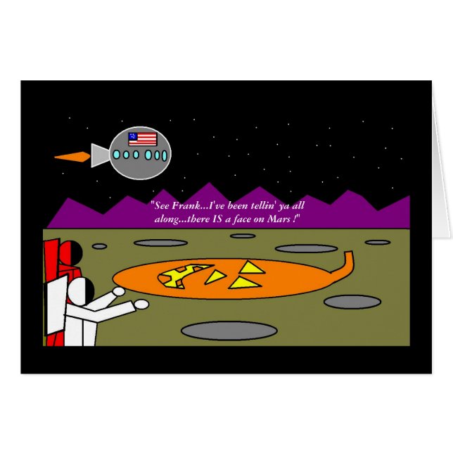 Ansikte på Mars Hälsningskort (Framsidan Horizontal)