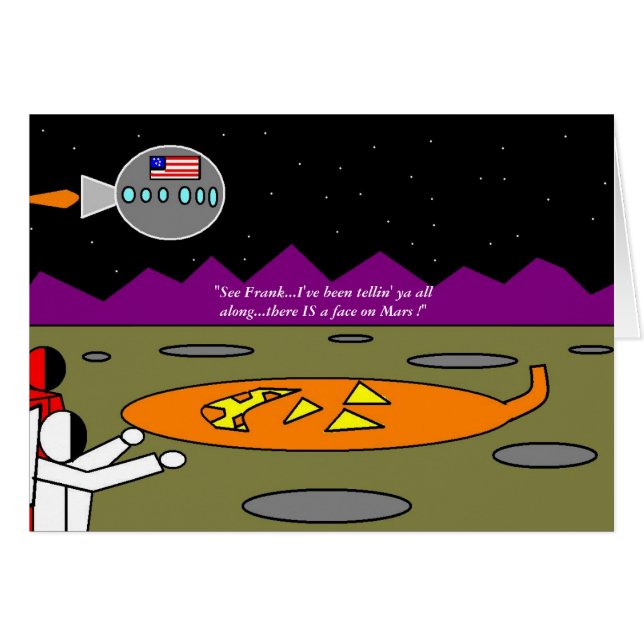 Ansikte på Mars Hälsningskort (Framsidan Horizontal)