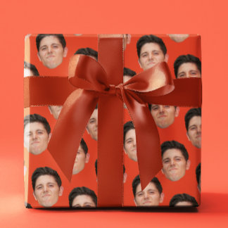 Ansikte Photo Tangerine Orange Gift Wrapping Pappe Presentpapper