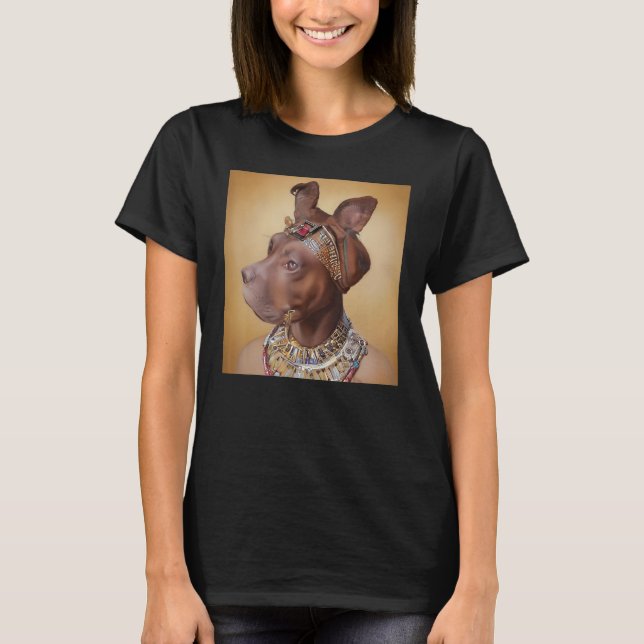 ansikte porträtt i en antikens hund som Cleopatra  T Shirt (Framsida)