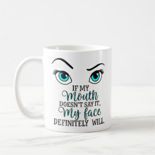 Ansikte pratar kaffemugg