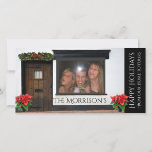 Ansikte pressat mot glasjulen julkort