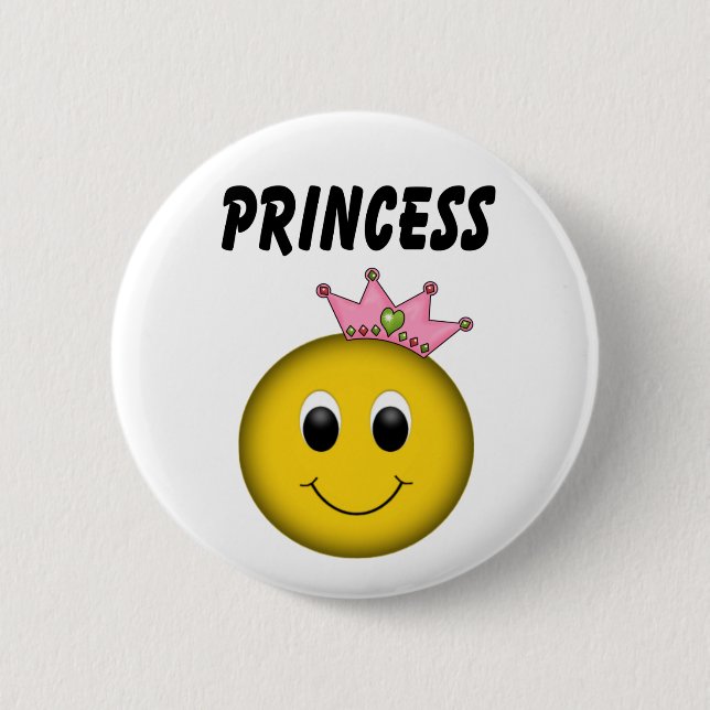 Ansikte Princess med Krona Knapp (Framsida)