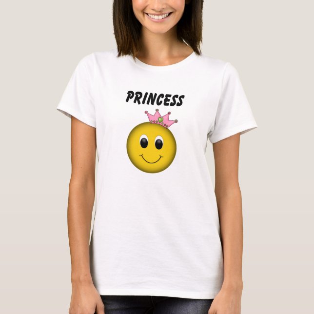 Ansikte Princess med Krona Tee Shirt (Framsida)