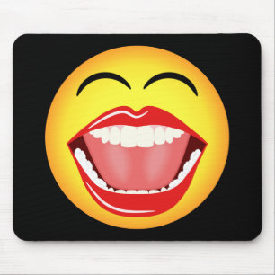 Ansikte Roligt Funny Gult Mousepad Mousemat Musmatta
