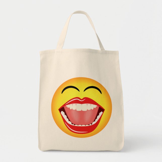 Ansikte Roligt Humor finstig budget Tote bags Tygkasse (Framsidan)