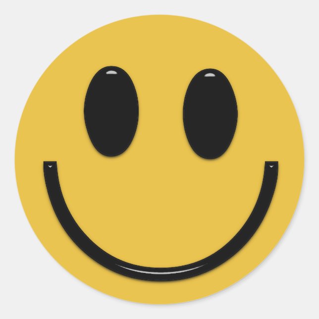 ansikte roligt tecknad-dekal runt klistermärke (Framsida)