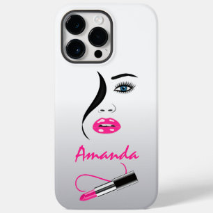 Ansikte Rosa Lipstick Kiss Spegel Coola Makeup Art