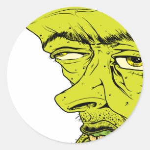 Ansikte Runt Klistermärke