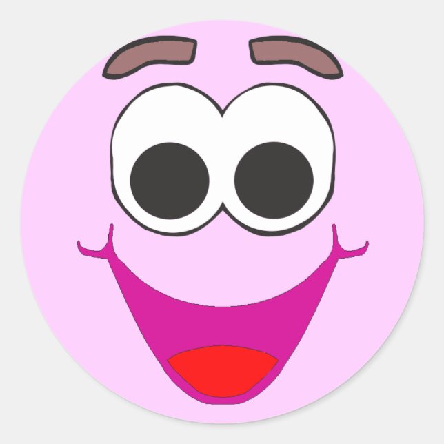 Ansikte" Runt Klistermärke (Framsida)