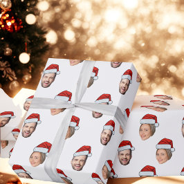 Ansikte Santa Hat Gift Wrap, Anpassningsbar Ansikt Presentpapper