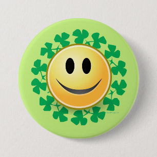 Ansikte Shamrock St. Patricks Day Button Knapp