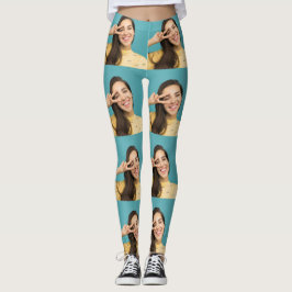 Ansikte Skriv ut fotokollage Leggings Personlig