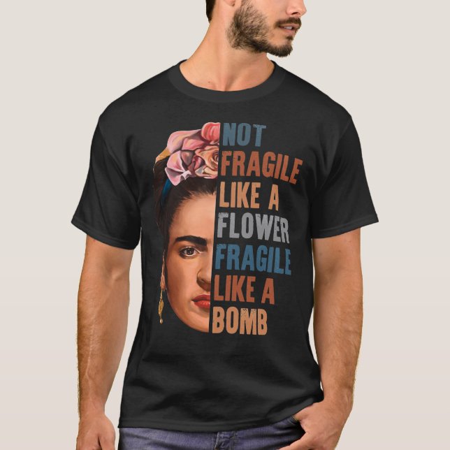 ansikte som en blomma Frida Kahlo-målarkonst för f T Shirt (Framsida)
