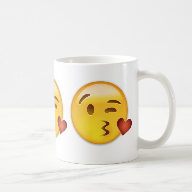 Ansikte som kastar en kyss Emoji Kaffemugg (Höger)