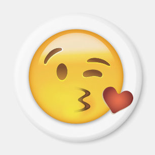 Ansikte som kastar en kyss Emoji Magnet