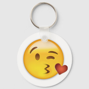 Ansikte som kastar en kyss Emoji Nyckelring