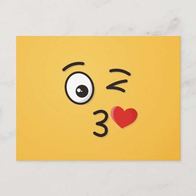 Ansikte som kastar en kyss vykort (Framsida)